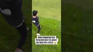 Matthew Poitras with the luckiest golf shot ever🤣 shorts golf chipping matthewpoitras [upl. by Jard]