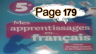 mes apprentissages en français 5 page 179 [upl. by Onafets]