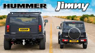 V8 Hummer v Suzuki Jimny DRAG RACE [upl. by Brina223]