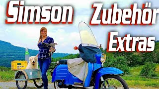 Simson Schwalbe Zubehör DDR Extras Besonderheiten KR 51 Anhänger MKH Kindersitz Windschild Blondie [upl. by Erehs]