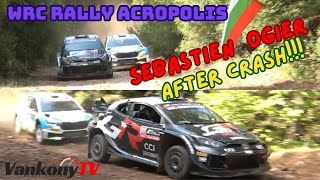 WRC Rally Acropolis 2024 POWER STAGE Sebastien Ogier after the crash double overtaking [upl. by Lesly]