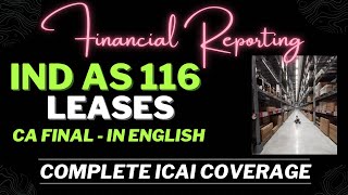 IND AS 116 in ENGLISH  Leases CA FINAL FR  Part 2 [upl. by Peper943]