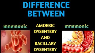 AMOEBIC DYSENTERY AND BACILLARY DYSENTERY DIFFERENCE WITH MNEMONIC [upl. by Meraree235]