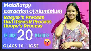 Extraction of alumilnium  Metallurgy  Class 10 ICSE  baeyer’s  Hall Heroult’s Hoope’s Process [upl. by Yelrah711]