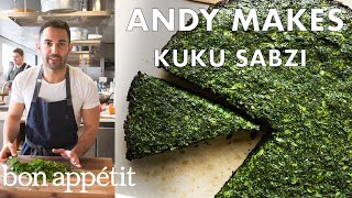 Andy Makes Kuku Sabzi Persian Frittata  From the Test Kitchen  Bon Appétit [upl. by Oys]