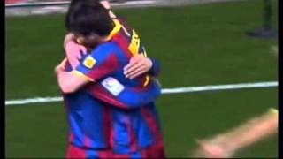 FC Villarreal vs FC Barcelona 01 Piqué goal 02042011 [upl. by Ecallaw]