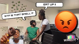 FEEDING MY HUSBAND POOP ON A PLATE PRANK HILARIOUS [upl. by Eenerb158]