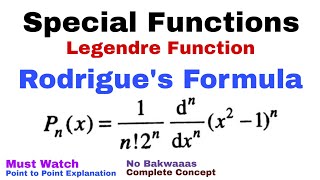 29 Rodrigues Formula  Complete Concept and Derivation  Most Important [upl. by Ayahsey]