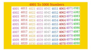 4001 To 5000  4001 To 5000 Mathematics Numbers  4001 To 5000 Numbers💥😍 [upl. by Alat54]