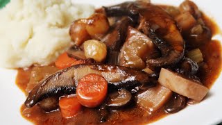 Beefless Bourguignon  Vegetarian Mushroom Stew With Red Wine [upl. by Kirbie]