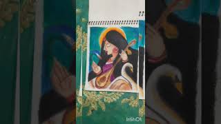 Maa Saraswati shortsviral art artits trendingshorts artisht artistpainting [upl. by Frohman]