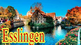 Esslingen City Germany 🇩🇪 Walking tour 4k video [upl. by Ellenwahs]