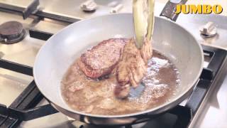 Receptvideo Biefstuk met champignonroomsaus [upl. by Aloek]