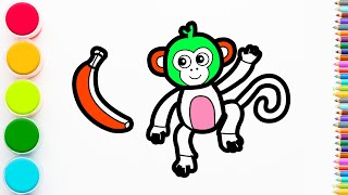 How to Draw a Monkey  Step by Step [upl. by Acirderf357]