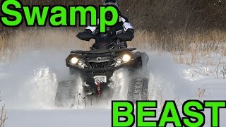 ATV Swamp Tracking Through Snow  CanAm XT 1000 amp Yamaha Grizzly 700 [upl. by Alegnat]