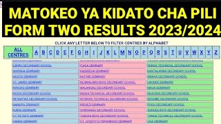 MATOKEO YA KIDATO CHA PILI 2023 FTNA RESULTS FORM TWO 202324 [upl. by Heintz153]