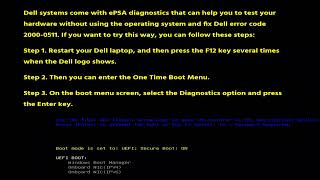 How to fix Dell Error Code 2000 0511 [upl. by Ebonee]