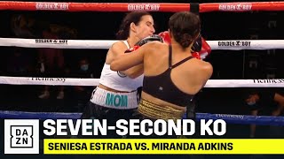 WOW Seniesa Estrada KOs Miranda Adkins In SEVEN Seconds [upl. by Nylednarb]