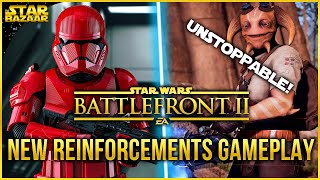 Battlefront 2 NEW Reinforcements Gameplay Ovissian Gunner Caphex Spy Sith Trooper Jet Trooper [upl. by Bloem290]