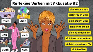 Reflexive Verben mit Akkusativ A2 German Reflexive Verbs with Prepositions and Example Sentences A2 [upl. by Olotrab]