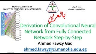 بالعربي Derivation of Convolutional Neural Network from Fully Connected Network StepByStep [upl. by Willet]