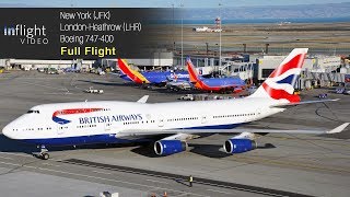 British Airways Boeing 747400 Full Flight New York to London Heathrow [upl. by Eilatan]