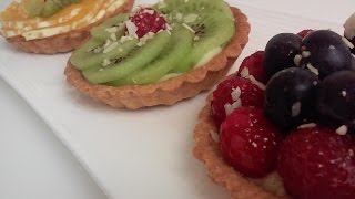 حلويات مغربية mini tartaletas con crema pastelera ميني تارت بالكريمة و الفواكه [upl. by Eelytsirk]