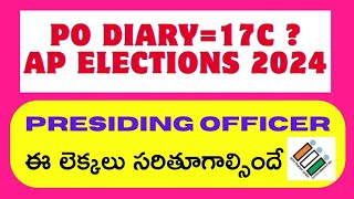 PRESIDING OFFICER ELECTIONS 17CP O DIARY [upl. by Notsa]