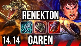 RENEKTON vs GAREN TOP  8 solo kills 65 winrate 1023 Dominating  VN Diamond  1414 [upl. by Iahc]