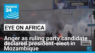 Anger on the streets as ruling party candidate declared presidentelect in Mozambique • FRANCE 24 [upl. by Clementius546]