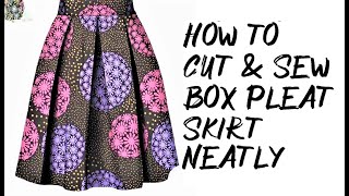 How to cut and sew box pleat skirt  Detailed tutorial  AmazingSewingCorner [upl. by Fries]