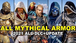 Assassins Creed Valhalla  All Mythical Armor Sets Showcase Including All 2021 DLC amp Update [upl. by Powder]