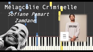 Mélancolie Criminelle  Piano Theme  Sofiane Pamart ft Zamdane Synthesia tutorial  Piano sheet [upl. by Allyce]