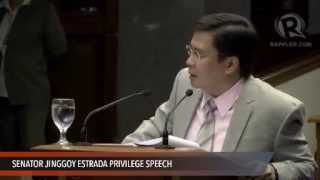 Senator Jinggoy Estrada privilege speech The tale of two incredible witnesses [upl. by Artie435]