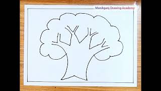 How to Draw a Simple TreeEasy Tree Drawing [upl. by Silas]