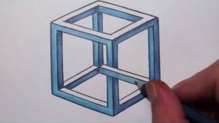 How To Draw an Impossible Cube  Optical Illusion [upl. by Ocnarf781]