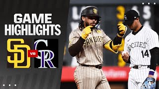 Padres vs Rockies Game Highlights 42324  MLB Highlights [upl. by Simson]