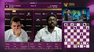 Magnus Carlsen vs Adhiban Baskaran  Goldmoney Asian Rapid Day 3 27052021 [upl. by Moll304]