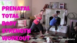 Exercise for Pregnancy Free Full Length 20Minute Prenatal Total Body Strength Workout [upl. by Nosnev927]