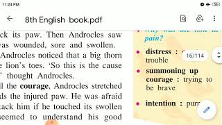 Std 8th Sub English 12 Androcles and the Lion margin questions English workshop 1 to 2 [upl. by Suqram171]