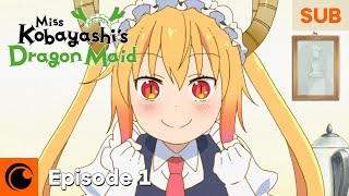 Miss Kobayashis Dragon Maid Episode 1  The Strongest Maid in History Tohru [upl. by Norris]