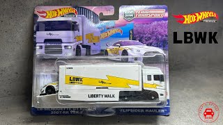 Hot Wheels Premium Team Transport 56 Liberty Walk LBWK Silhouette GT Nissan 35GTRR Ver2 Flipsider [upl. by Inaffit]