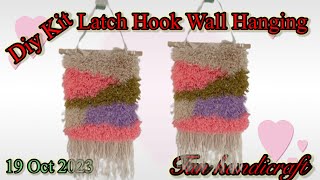 Tutorial ke 1415  Diy Kit Latch Hook wall Hanging [upl. by Tirza183]