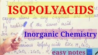 ISOPOLYACIDS  POLYACIDS  DEFINITIONS  inorganic chemistry [upl. by Blumenfeld]