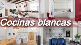 Ideas 🥡 cocinas blancas modernas  modelos de cocinas [upl. by Nonnek]