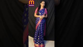 Meesho pattu sarees under400rs🤩shortsviralytshortstrendingshortsfeedexploremeeshosareessaree [upl. by Holmen476]