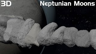 Neptunian Moon Size Comparison  3D [upl. by Salomone]