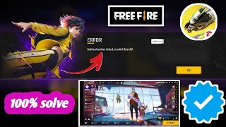 Authentication Failed Invalid Openid Free Fire New Login Error Problem 2024 [upl. by Navad639]