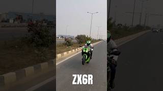 Zx6R wheelie reaction 😜 zx6r zx10r zx10rr zx25r short shorts kawasaki wheelie automobile [upl. by Akcirehs]