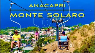 153 ANACAPRI WE TAKE THE LIFT UP TO MOUNTAIN MONTE SOLARO 360° PANORAMA OF CAPRI [upl. by Trudnak]